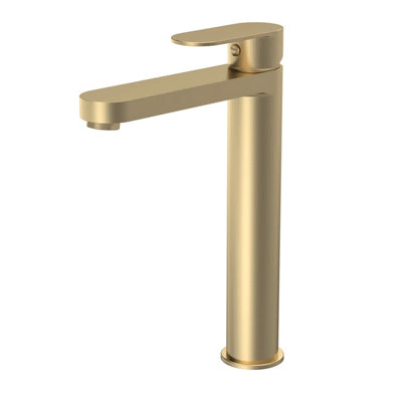 Image of Balterley Round Tall Mono Basin Mixer Tap Brushed Brass Bronze