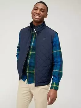 Image of GANT Men Quilted Windcheater Vest (4XL) Blue