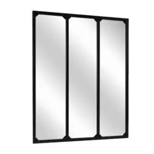 Image of Charles Bentley Large Industrial Mirror Black H120 X W95Cm