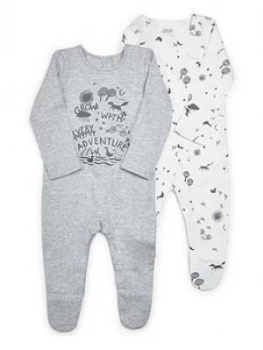 Image of Mamas & Papas Adventure Sleepsuit 2 Pack Baby Unisex