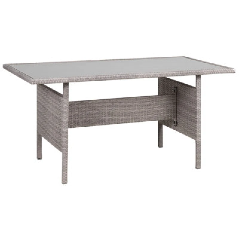 Image of Beliani Garden Dining Table Viterbo 145cm 80 Cm Glass Light Grey