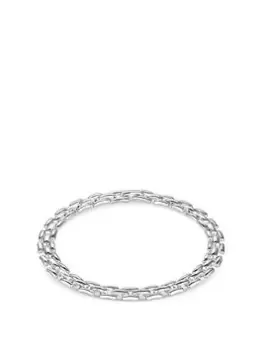 Image of Inicio Silver Plated Recycled Gate Chain Bracelet Gift Pouch