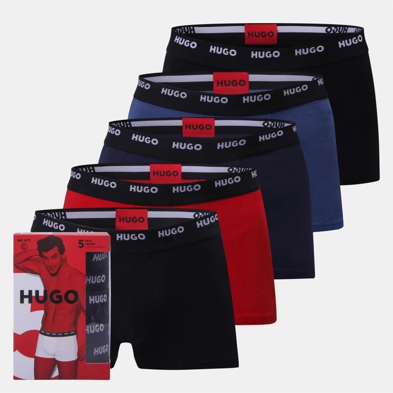 Image of Hugo 5 Pack of Trunks Multi Colour male S