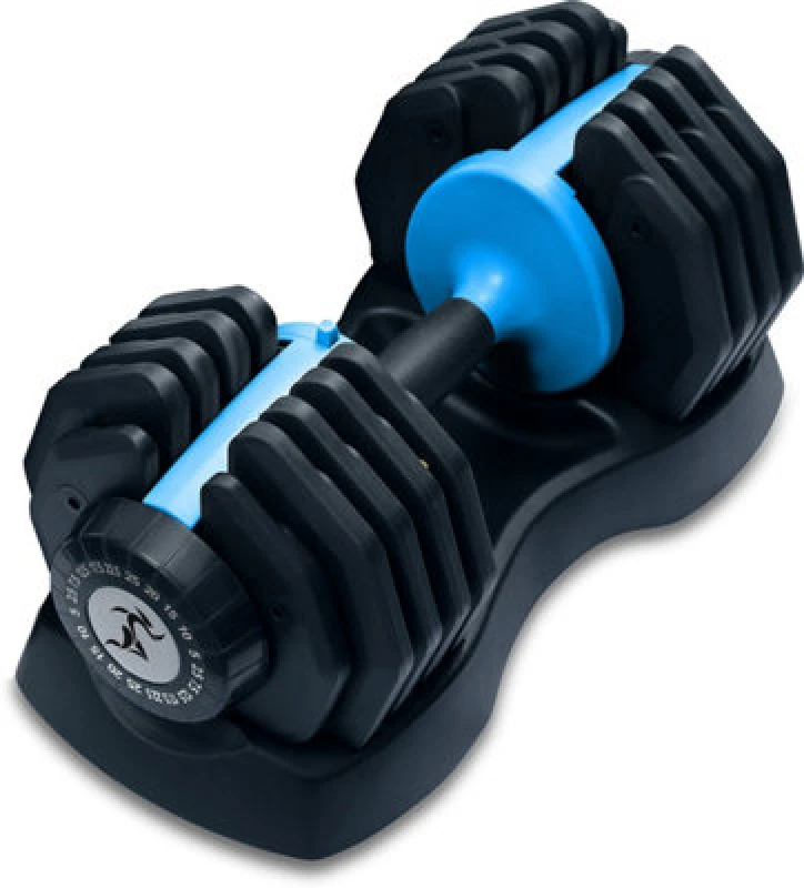 Image of STRONGOLOGY Strongology Urban25 Home Fitness Black and Blue Adjustable Smart Dumbbell from 2.5kg upto 25kg Training Weights Dumbbell 25Kg Urban Blue S