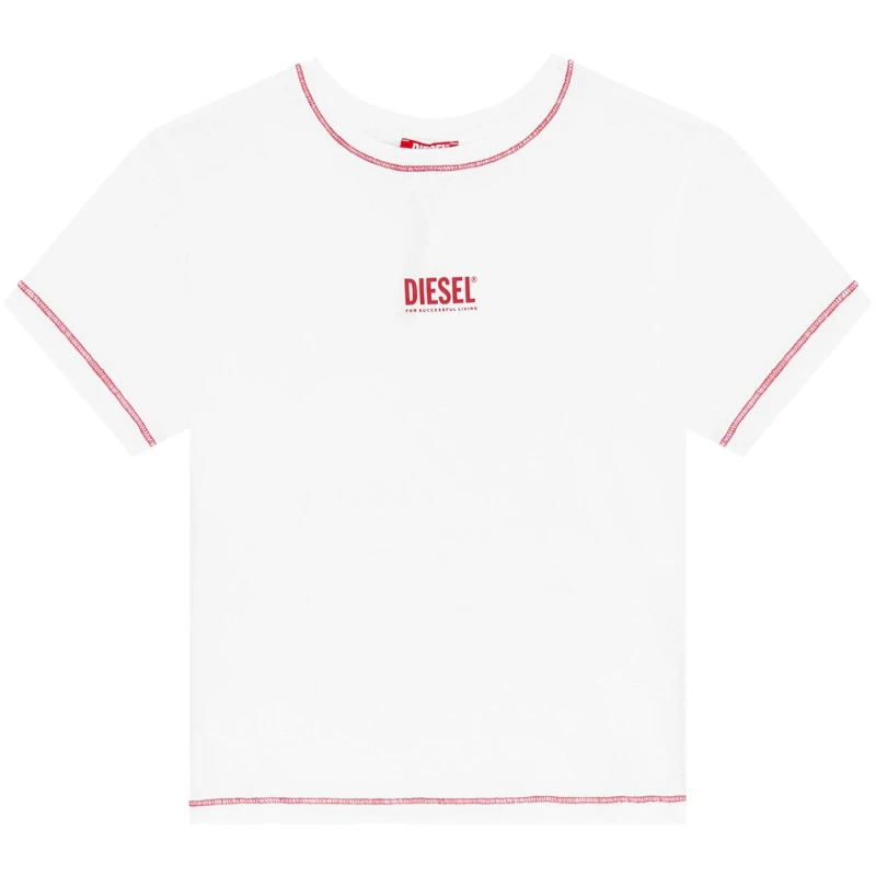 Image of Diesel DJ Uftee-Maddie Crop T-Shirt Womens White female 10