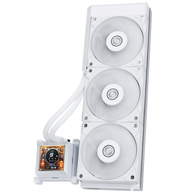 Image of Lian Li HydroShift LCD 360S AIO 360mm CPU AIO Liquid Cooler 360mm - White - HSLCD36SW