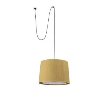 Image of Samba Black, Yellow Cylindrical Pendant Lamp With Plug