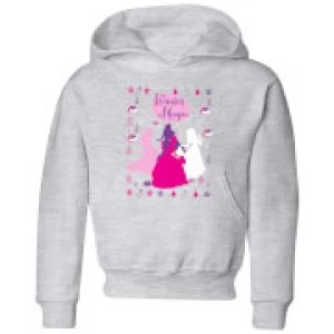 Image of Disney Princess Silhouettes Kids Christmas Hoodie - Grey - 3-4 Years