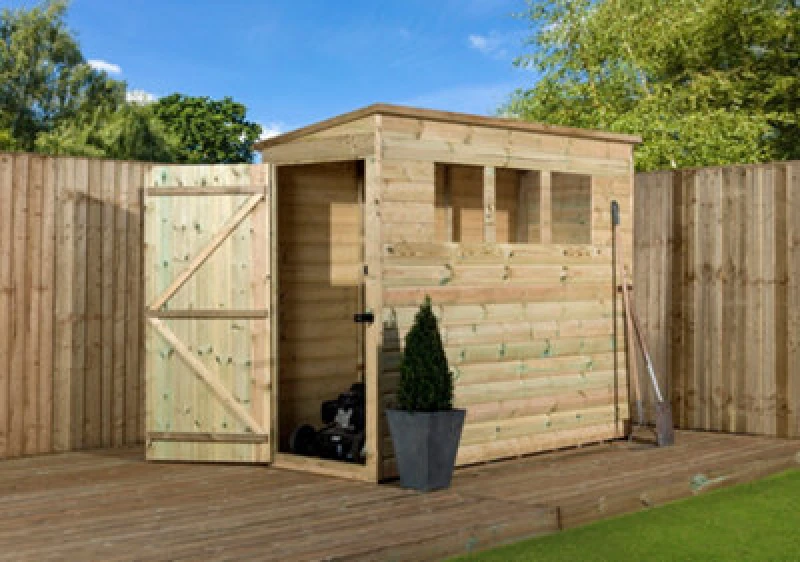 Image of Empire Sheds Empire 2600 Pent 7X3 Pressure Treated Tongue And Groove Wooden Garden Shed Door Left Side Panel (7' X 3' / 7ft X 3ft) (7X3)
