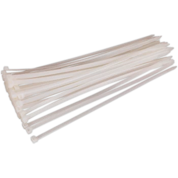 Image of Sealey White Cable Ties 350mm 7.6mm