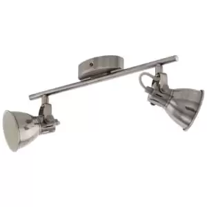 Image of Eglo Seras Nickel Ceiling 2 Light Spotlight