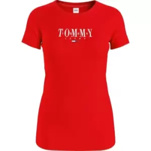 Image of Tommy Jeans Slim Fit Logo T-Shirt - Red