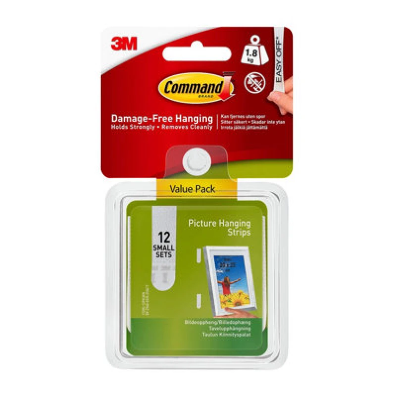 Image of 3M Command Small Picture Hanging Strips Value Pack White Pack 12 - EXR57126MM
