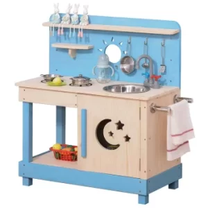 Image of Outsunny Kids Kitchen Role Play Set with Pots and Pans