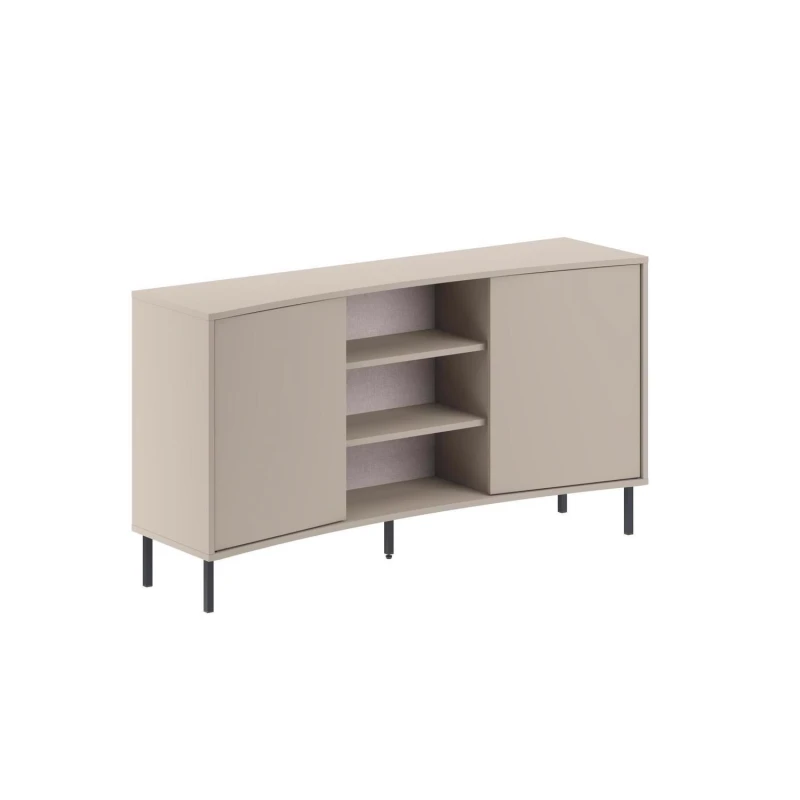 Image of FWStyle FWStyle Sandstone Large 2 Door Curved Modern Sideboard in Beige Beige One Size Unisex 5056413131485