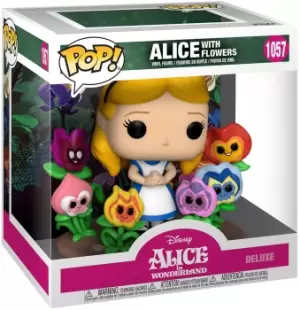 Image of Alice in Wonderland Alice with Flowers (Deluxe Pop!) Vinyl Figure 1057 Funko Super Deluxe multicolor