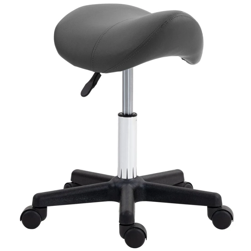 Image of HOMCOM Saddle Stool Adjustable Rolling Salon Chair for Massage Spa Beauty White - Grey TJ Hughes 5056725546168
