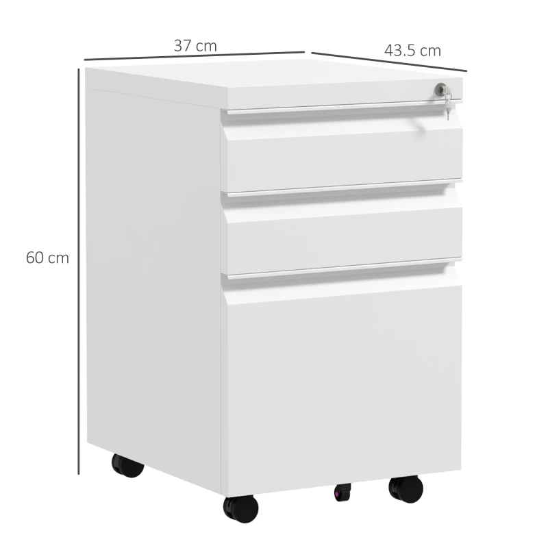 Image of VINSETTO Filing Cabinet with Lock and Hanging Bar for Letter A4 Legal, White White