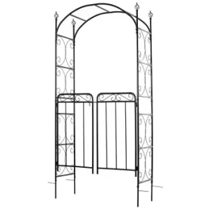Image of Alfresco Metal Decorative Garden Arch, black