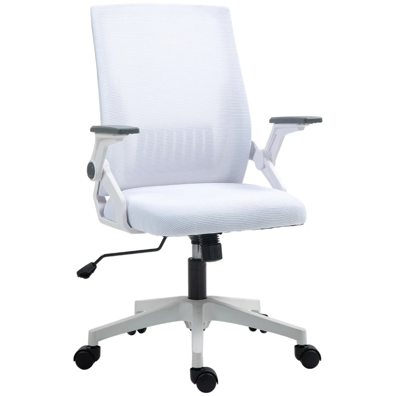 Image of VINSETTO VINSETTO Mesh Office Chair, Desk Chair with Lumbar Support, Flip-up Armrest in White White One Size Unisex 5061025130658