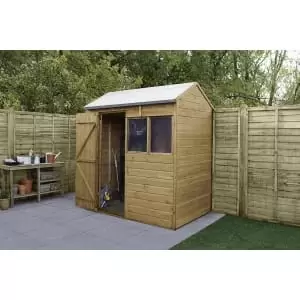 Image of Forest Garden 6 x 4ft Reverse Apex Shiplap Dip Treated Shed with Assembly