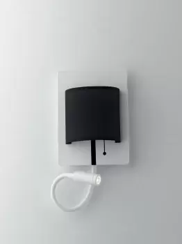 Image of POP LED 2 Light Reading Light White Black 480+100lm 4000K 22x16x7.5cm