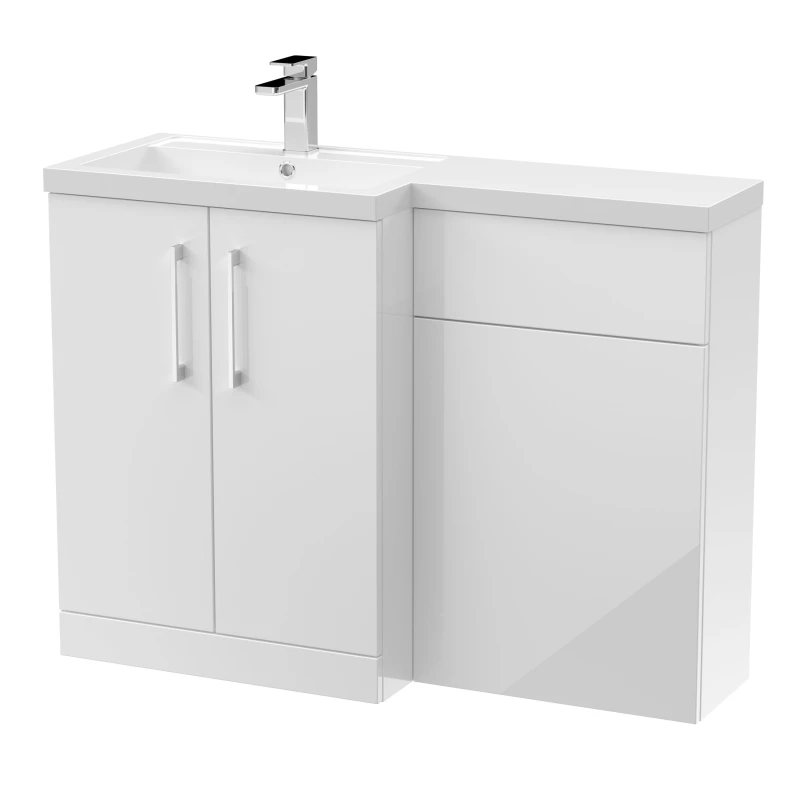 Image of Balterley Vanity Basin and WC Unit Left Hand Gloss White 1100mm x 390mm White