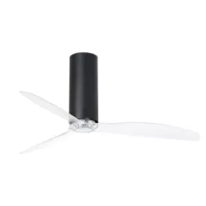 Image of Tube Matt Black, Transparent Ceiling Fan With DC Motor Smart - Remote Included
