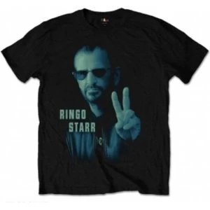 Image of Ringo Star Colour Peace Mens Black T Shirt: Medium