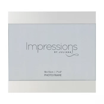 Image of 7" x 5" - IMPRESSIONS Brushed Silver Slide Photo Frame
