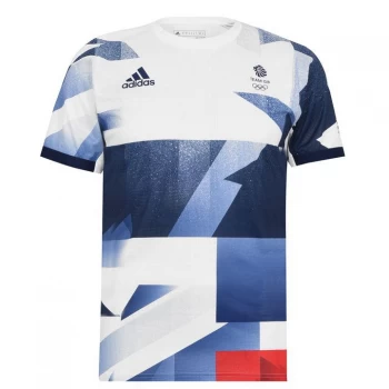 Image of adidas Team GB HEAT. RDY Tennis T Shirt Mens - Red/indigo