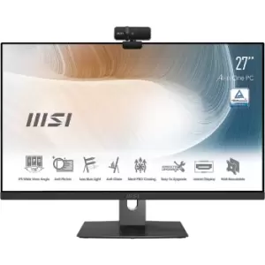 Image of MSI 27" Modern AM271P All-in-One Intel i7 Desktop PC 11M-025EU - Black