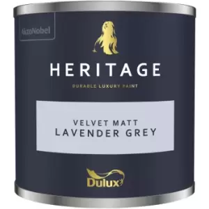 Image of Dulux Heritage Velvet Matt Lavender Grey Matt Emulsion Paint 125ml