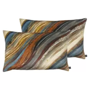 Image of Prestigious Textiles Heartwood Polyester Filled Cushions Twin Pack Peacock
