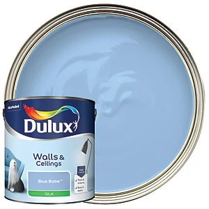 Image of Dulux Walls & Ceilings Blue Babe Silk Emulsion Paint 2.5L