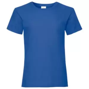 Image of Fruit Of The Loom Girls Childrens Valueweight Short Sleeve T-Shirt (Pack of 2) (12-13) (Retro Heather Royal)