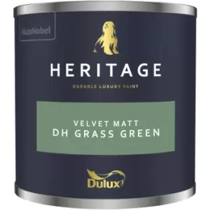 Image of Dulux Heritage Velvet Matt DH Grass Green Matt Emulsion Paint 125ml