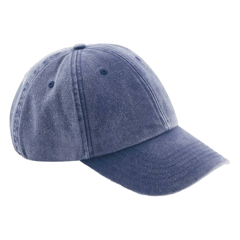 Image of Beechfield Mens Vintage Low Profile Baseball Cap in Mid Blue Mid Blue Male One Size