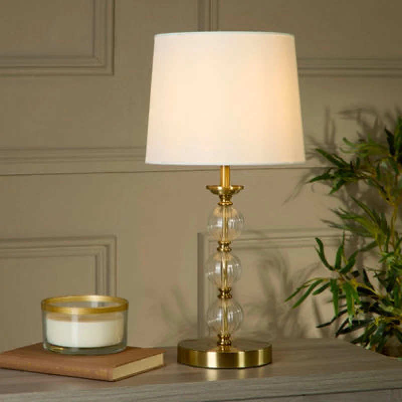Image of Lighting Collection Glass Balls Table Lamp Brass And Clear unisex One size