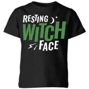 Image of Resting Witch Face Kids T-Shirt - Black - 3-4 Years