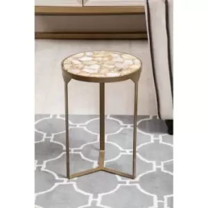 Image of Vizzini Round Agate Side Table Grey