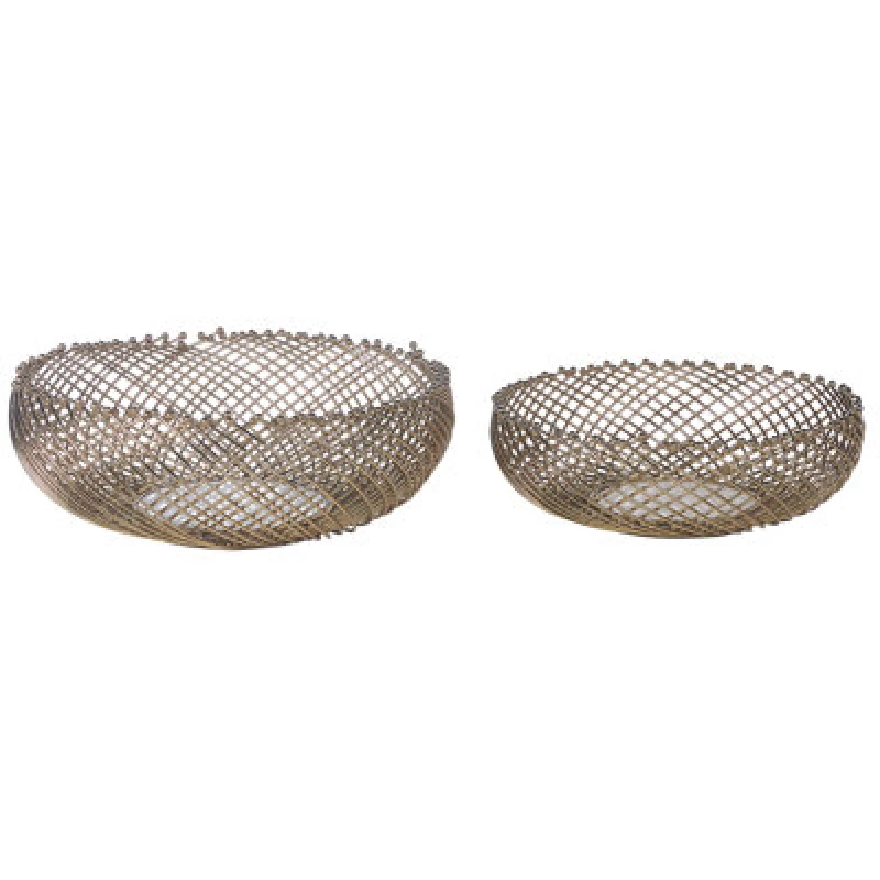 Image of Beliani Set Of 2 Bowls Baliung Metal Gold