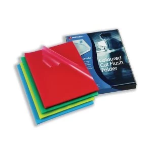 Image of Rexel A4 Polypropylene Cut Flush Folder Assorted Colours - 1 x Pack of 100 Folders