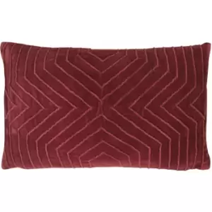 Image of Furn Mahal Geometric Pleat 100% Cotton Cushion Cover, Berry, 30 x 50 Cm