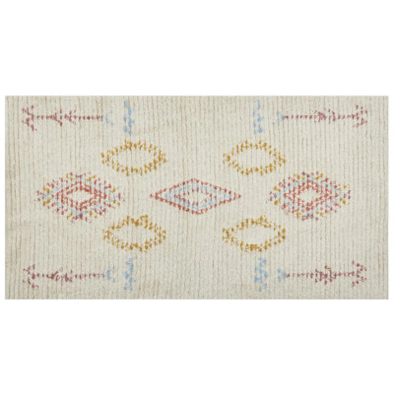 Image of Beliani Rug Bettiah Beige 80 X 150 Cm Cotton