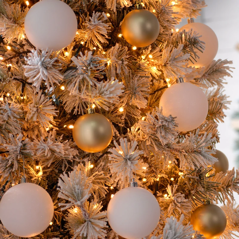 Image of Festive Indoor & Outdoor Flickering 7ft Christmas Tree Lights 1000 Antique Gold LEDs