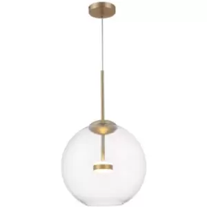 Image of Maytoni Modern - Cometa Modern Cometa Integrated LED Matt Gold Pendant Ceiling Light Glass Shade