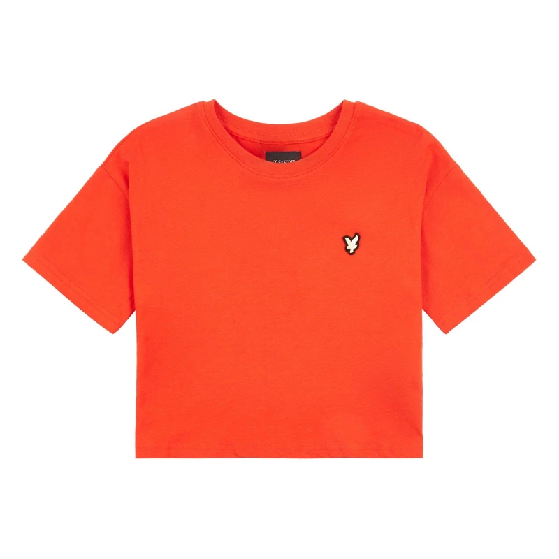 Image of Lyle and Scott Boxy Crop T-Shirt Junior Girls - Red Red 10 - 11 Years