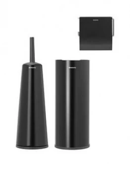 Image of Brabantia 3 Piece Toilet Accessory Set - Matt Black