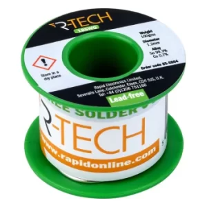 Image of R-TECH 856864 Lead-Free Solder Wire 18SWG 1.2mm 100g Reel